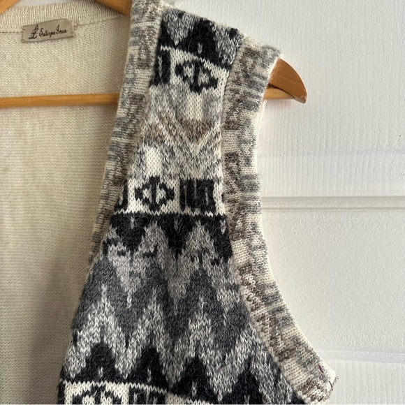 Vintage Alpaca Wool Handknit Open Knit Vest Peruvian Tribal Size Medium - Picture 2 of 8